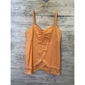 Jones‎ Wear Jeans Tank Womens 10 Orange Camisole Strappy Sweetheart Lined